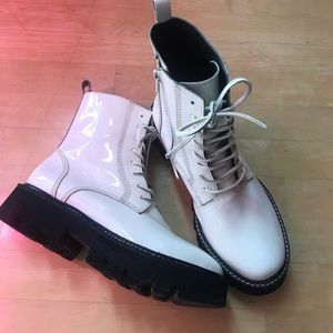 jeffrey campbell | white chunky vinyl boots